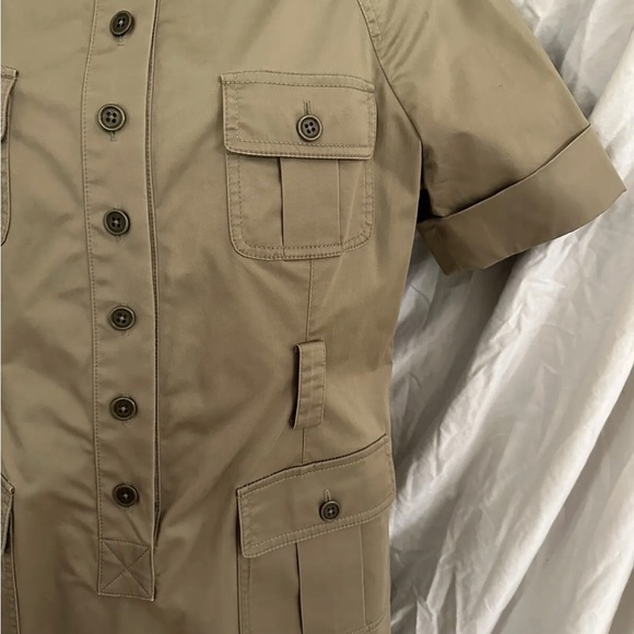 Brooks Brothers Shirtdress Shirt Dress Size 10P Khaki Button Front - Picture 4 of 6